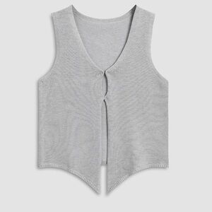 NWT Gray Front Clasp Knitted Tank by Commense